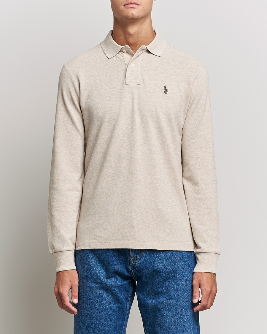 Herren | Pullover | Polo Ralph Lauren | Custom Slim Fit Long Sleeve Polo Dune Heather