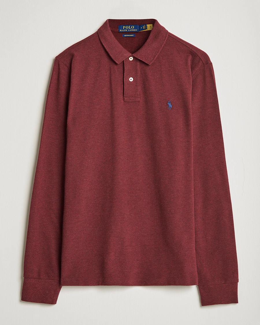 Herren | Pullover | Polo Ralph Lauren | Custom Slim Fit Long Sleeve Polo Wine Heather