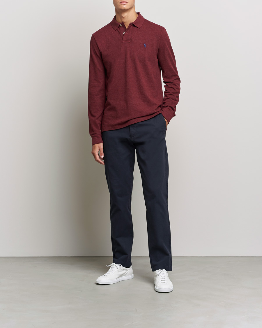 Herren | Pullover | Polo Ralph Lauren | Custom Slim Fit Long Sleeve Polo Wine Heather