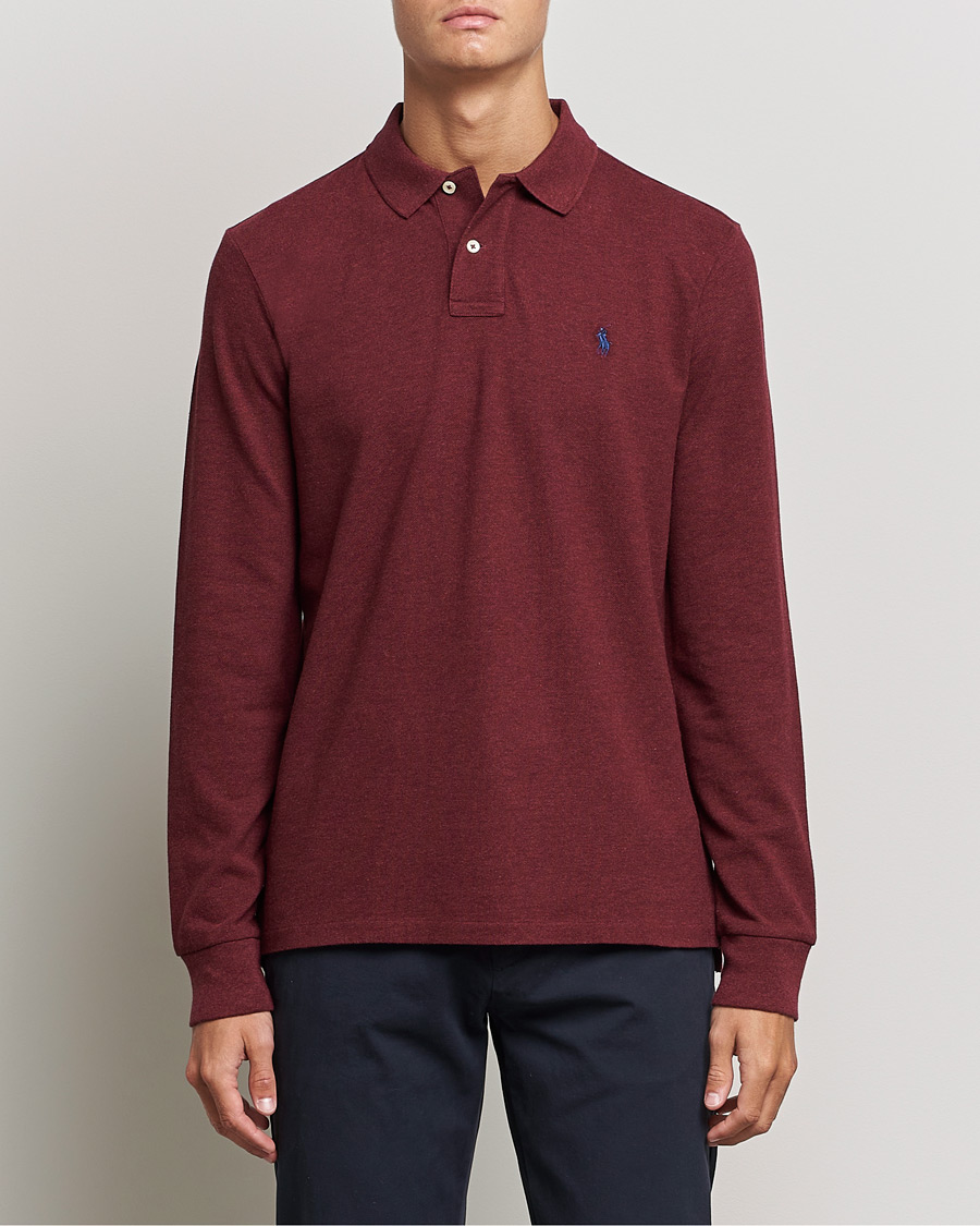 Herren |  | Polo Ralph Lauren | Custom Slim Fit Long Sleeve Polo Wine Heather