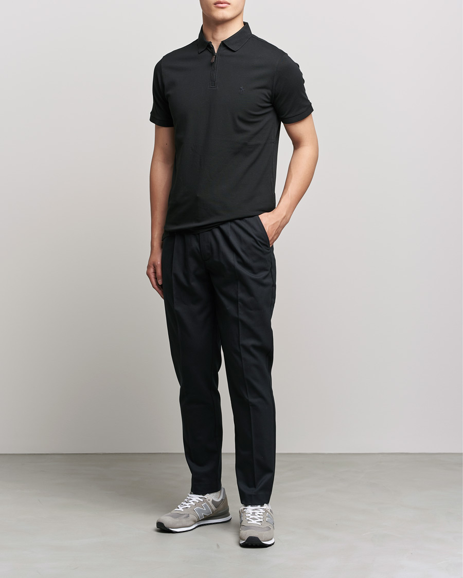 Herren | Poloshirts | Polo Ralph Lauren | Custom Slim Fit Half Zip Polo Black
