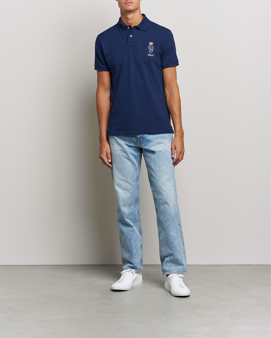 Herren | Poloshirts | Polo Ralph Lauren | Custom Slim Fit Denim Bear Polo Newport Navy