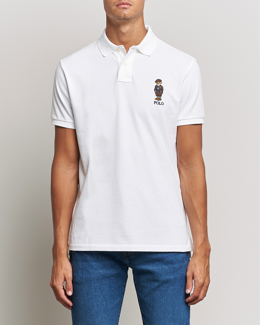 Herren |  | Polo Ralph Lauren | Custom Slim Fit Denim Bear Polo White