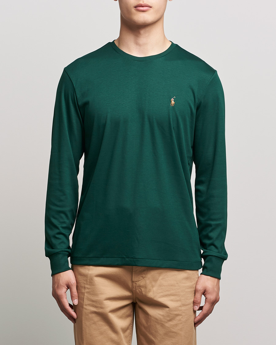 Herren | Langarm T-Shirt | Polo Ralph Lauren | Luxury Pima Cotton Long Sleeve Tee College Green