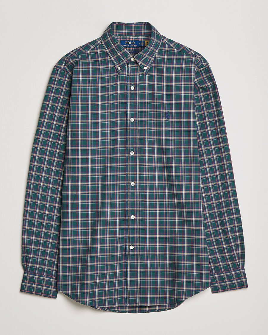 Herren | Hemden | Polo Ralph Lauren | Custom Fit Twill Checked Shirt Green/Cream