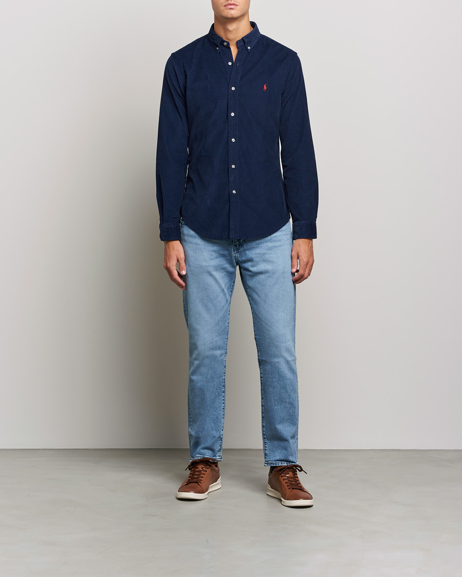 Herren | Hemden | Polo Ralph Lauren | Slim Fit Corduroy Shirt Newport Navy