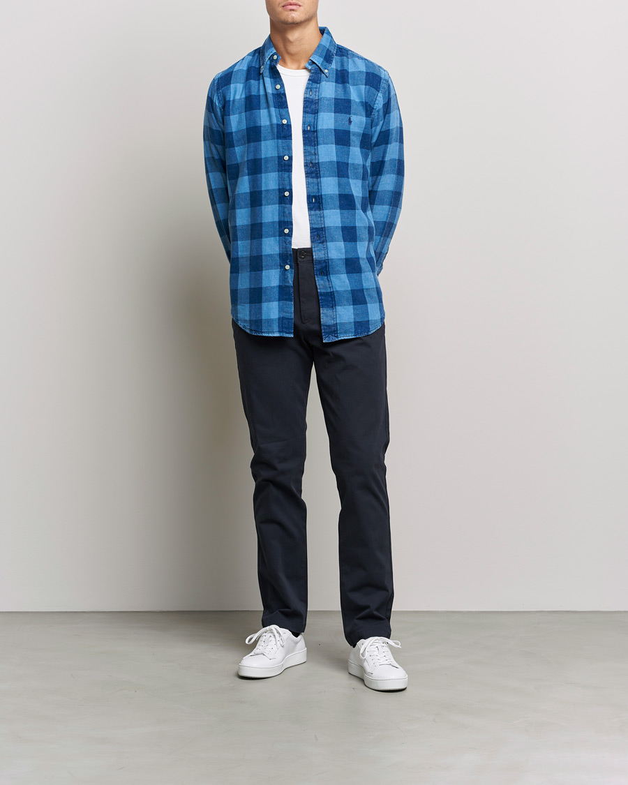 Polo Ralph Lauren Custom Fit Double Faced Checked Shirt Blue Black