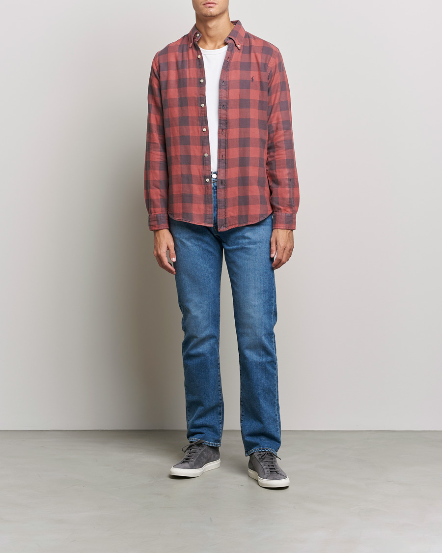 Herren | Hemden | Polo Ralph Lauren | Custom Fit Double Faced Checked Shirt Red/Black