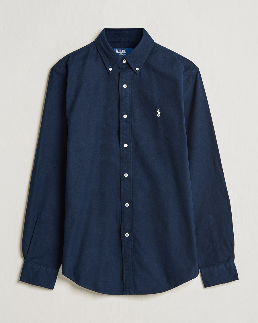 Herren | Hemden | Polo Ralph Lauren | Custom Fit Brushed Flannel Shirt Hunter Navy
