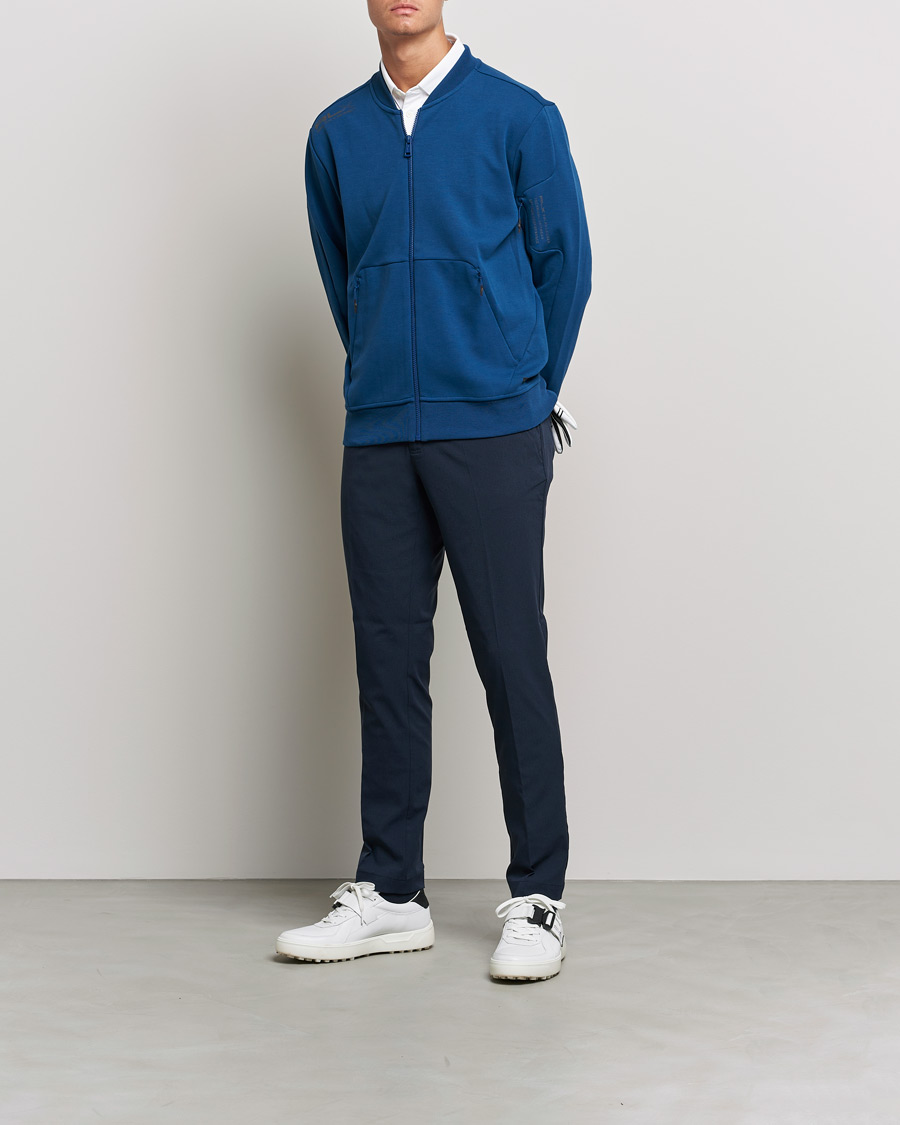Herren | Pullover | RLX Ralph Lauren | Double Knit Full Zip Sweater Raleigh Blue