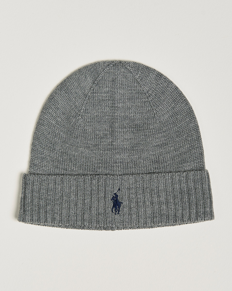 Herren | Polo Ralph Lauren Merino Beanie Fawn Grey Heather | Polo Ralph Lauren | Merino Beanie Fawn Grey Heather