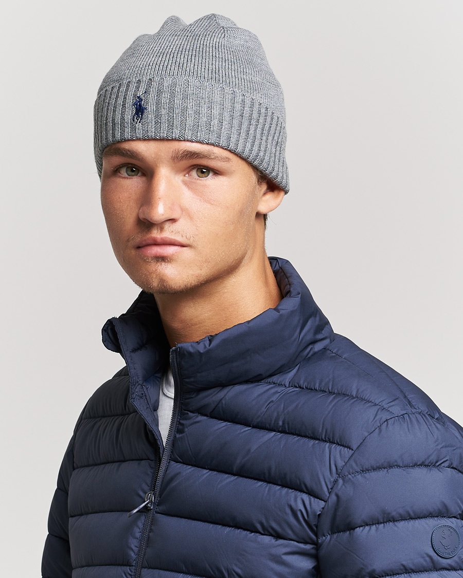 Herren | Polo Ralph Lauren Merino Beanie Fawn Grey Heather | Polo Ralph Lauren | Merino Beanie Fawn Grey Heather