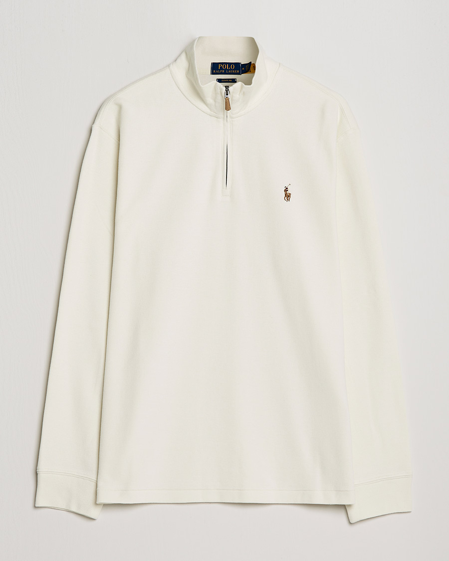 Herren | Pullover | Polo Ralph Lauren | Double Knit Jaquard Half Zip Sweater Chic Cream
