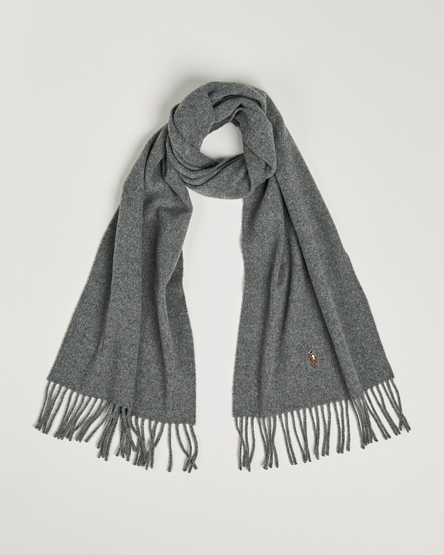 Herren | Polo Ralph Lauren Signature Wool Scarf Fawn Grey Heather | Polo Ralph Lauren | Signature Wool Scarf Fawn Grey Heather