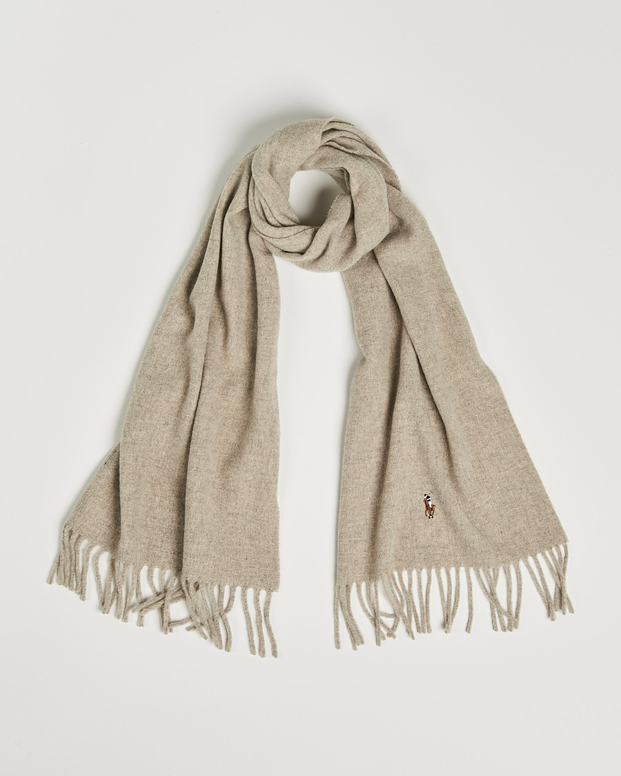 Herren | Polo Ralph Lauren Signature Wool Scarf Oatmeal Heather | Polo Ralph Lauren | Signature Wool Scarf Oatmeal Heather