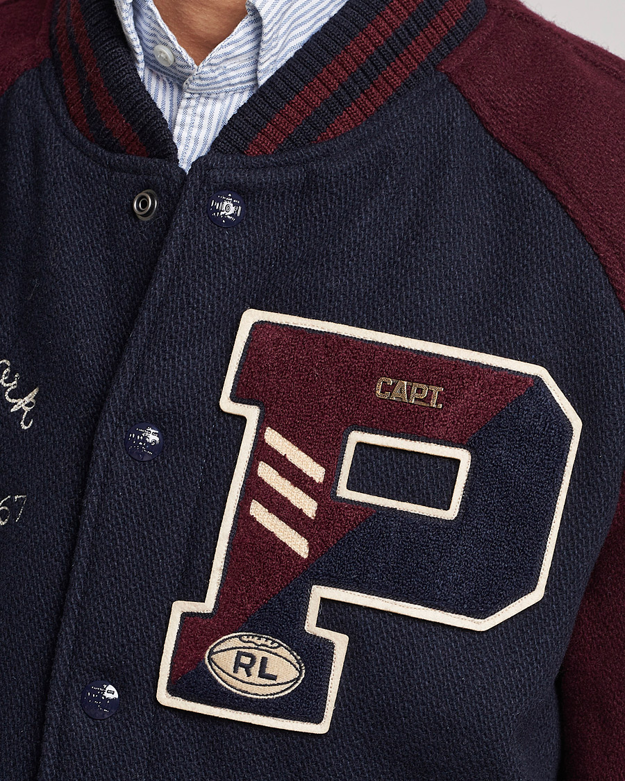 Herren | Jacken | Polo Ralph Lauren | Varsity Lined Bomber Jacket Hunter Navy/Rich Ruby