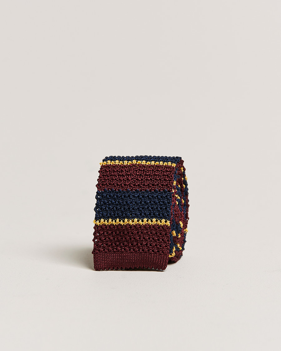 Herren | Krawatten | Polo Ralph Lauren | Knitted Striped Tie Wine/Navy/Gold
