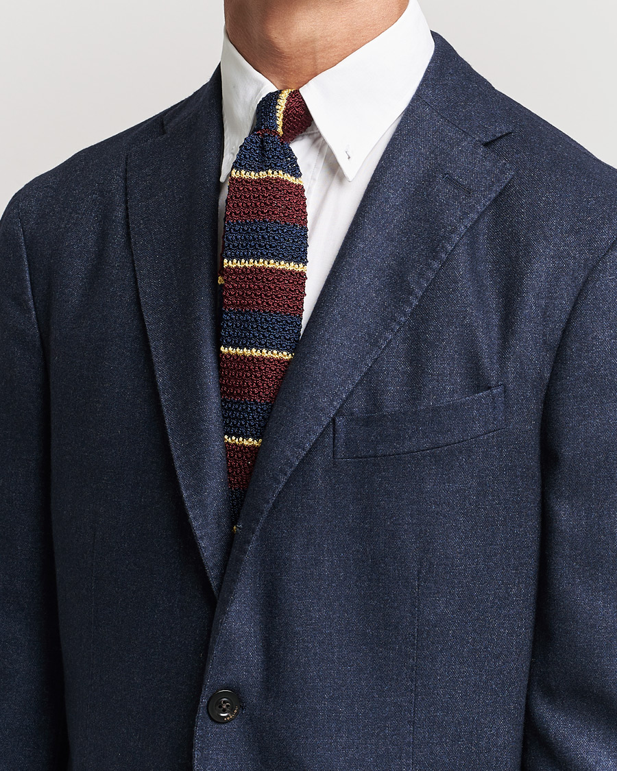 Herren | Neu im Onlineshop | Polo Ralph Lauren | Knitted Striped Tie Wine/Navy/Gold