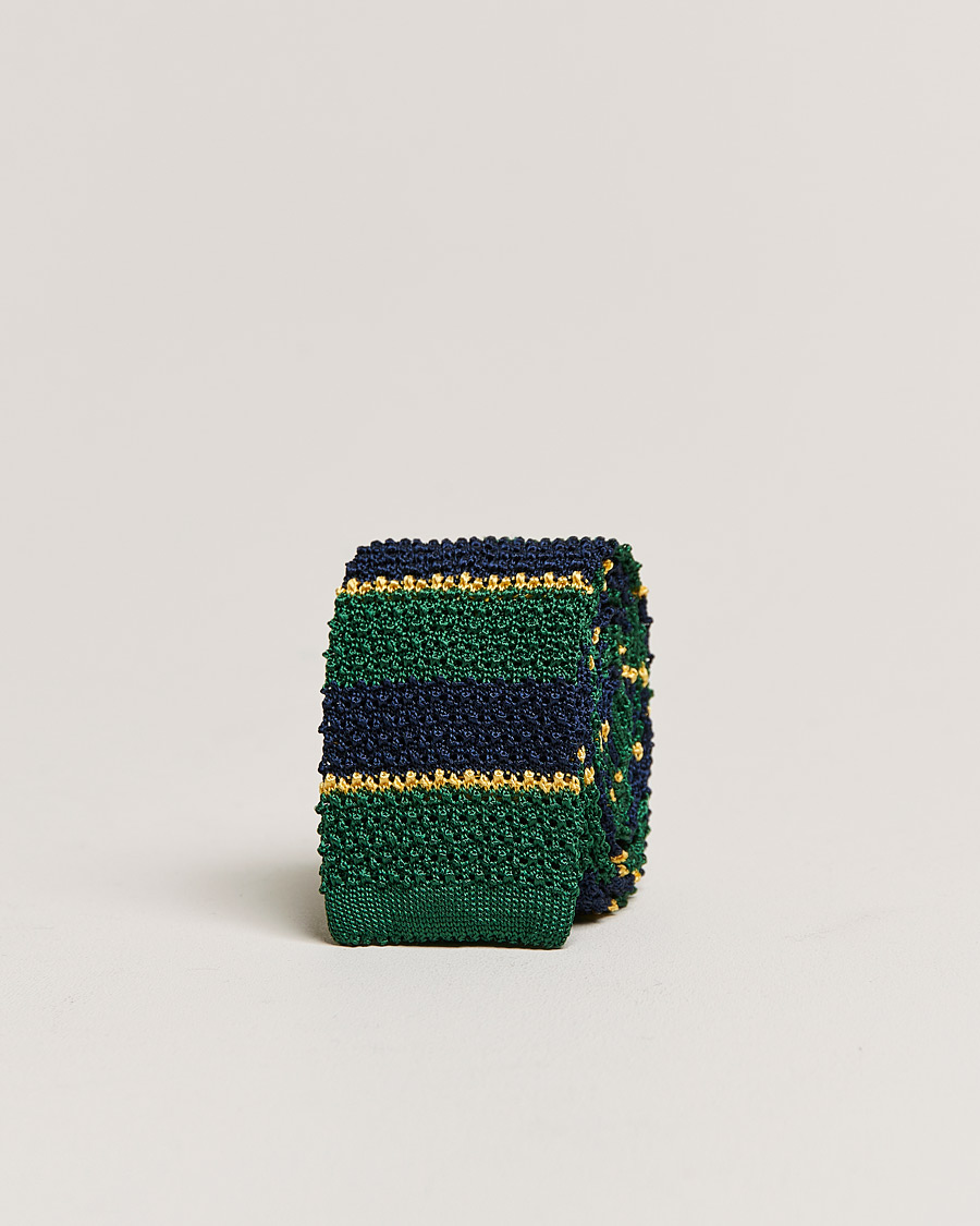 Herren | Krawatten | Polo Ralph Lauren | Knitted Striped Tie Green/Navy/Gold
