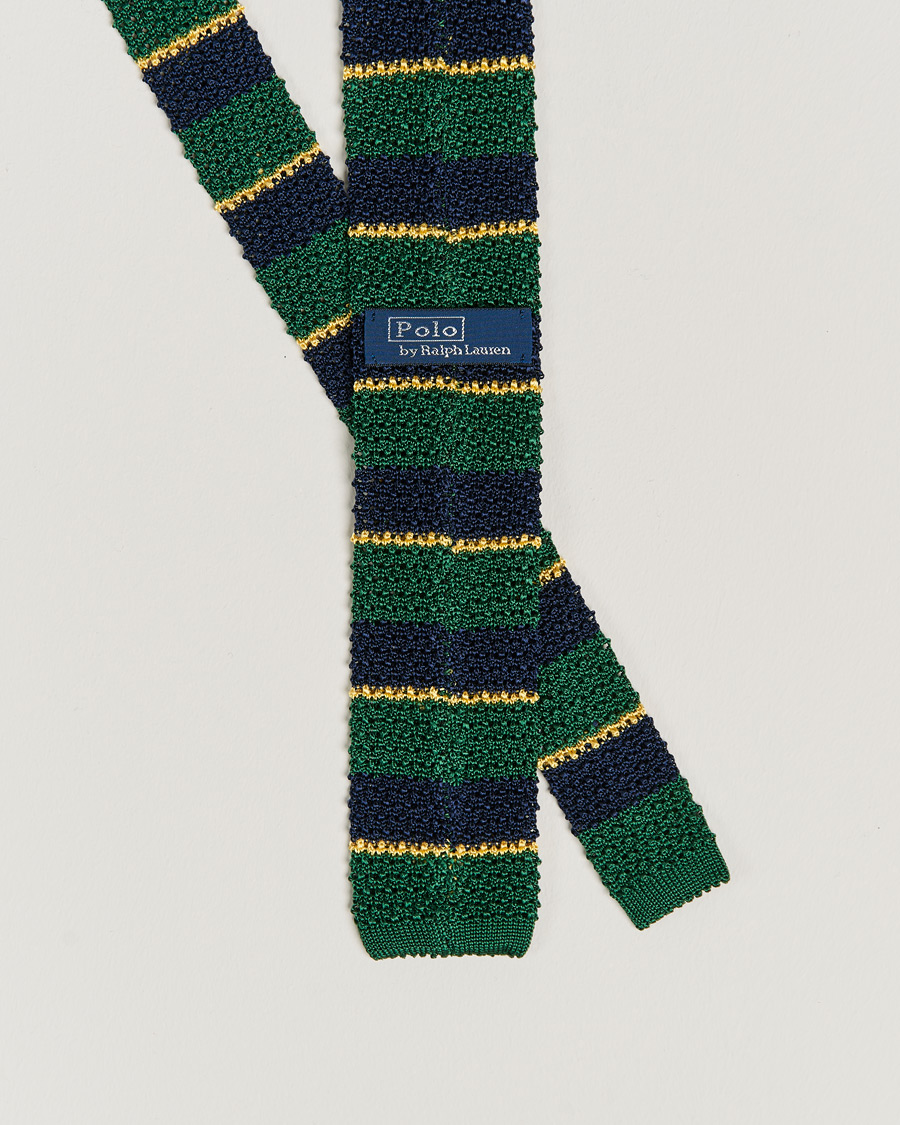 Herren | Krawatten | Polo Ralph Lauren | Knitted Striped Tie Green/Navy/Gold