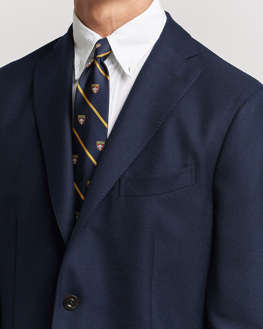 Herren | Krawatten | Polo Ralph Lauren | Crest Striped Tie Navy