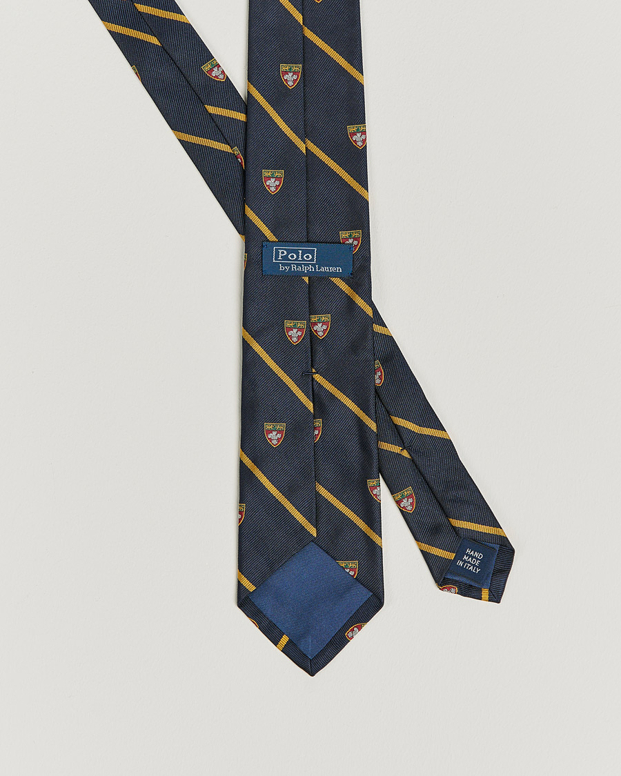 Herren | Krawatten | Polo Ralph Lauren | Crest Striped Tie Navy