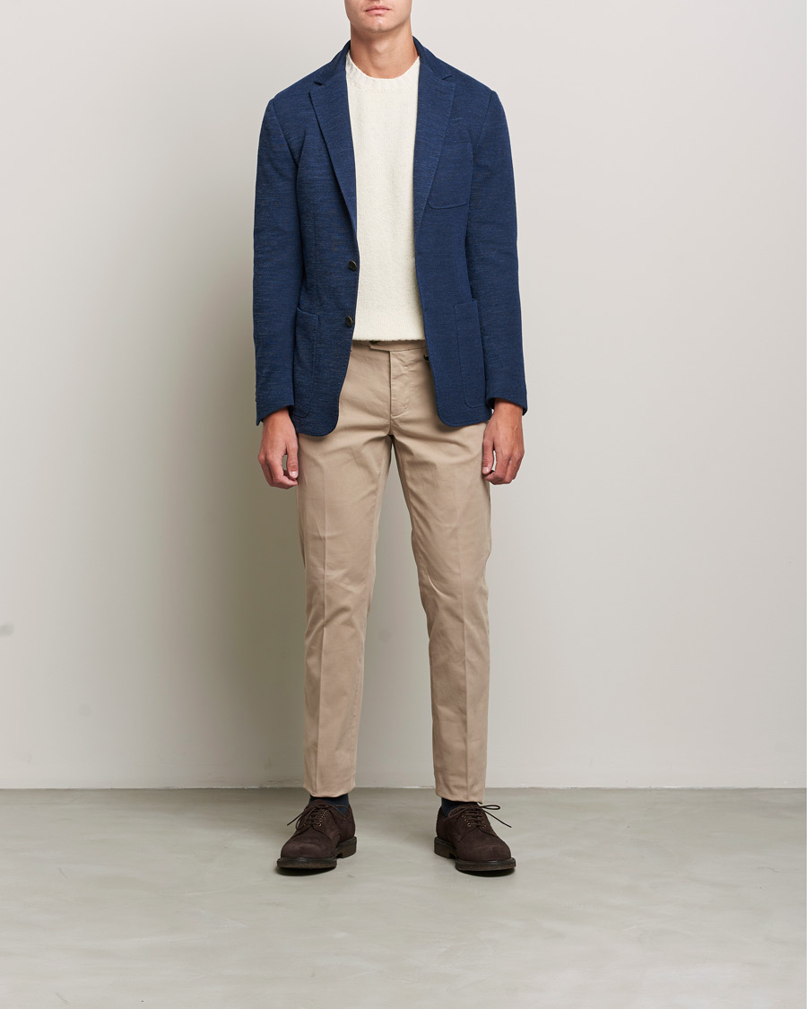 Herren | Sakkos | Canali | Structured Wool Jersey Jacket Dark Blue