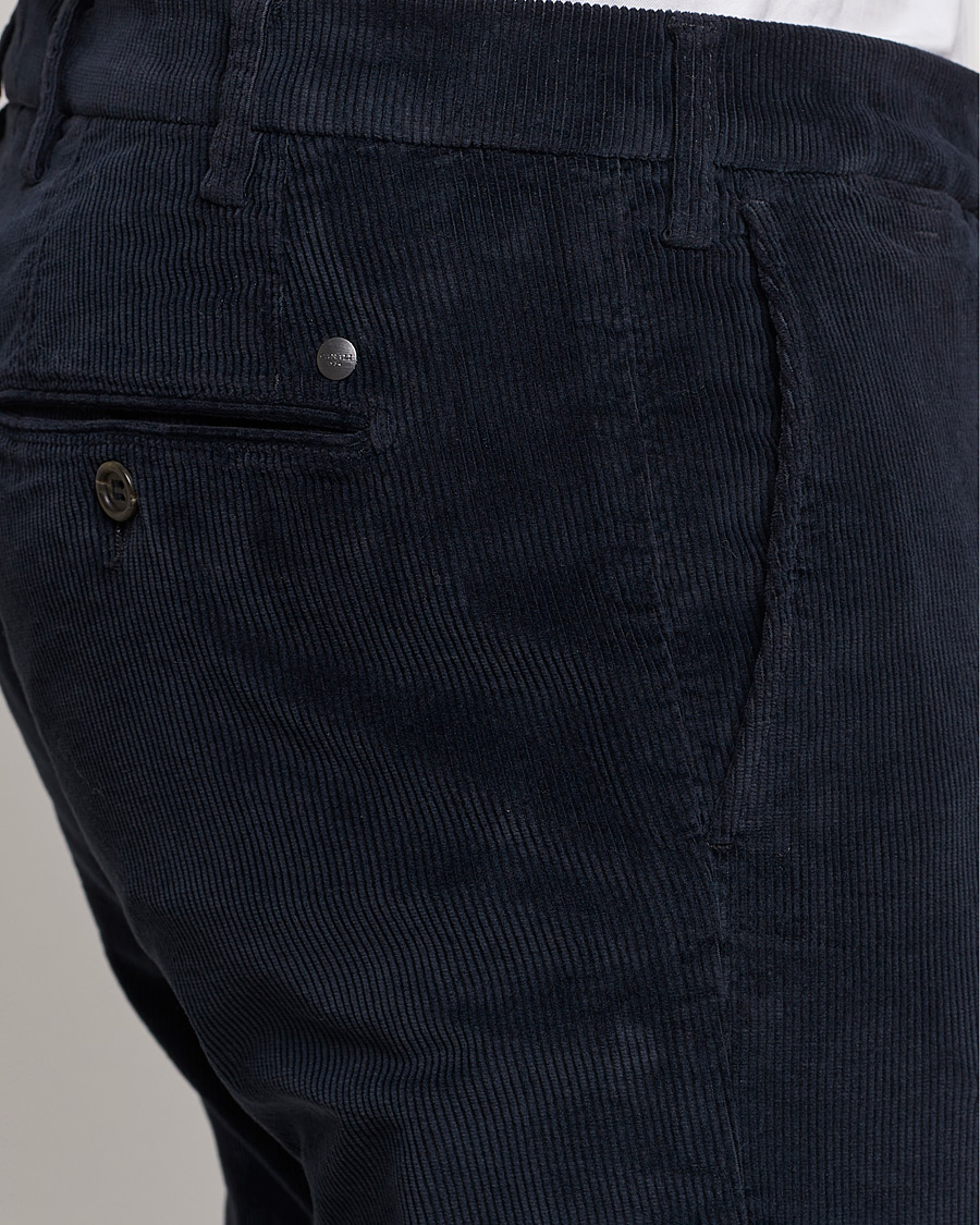 Herren | Hosen | Canali | Slim Fit Corduroy Trousers Navy