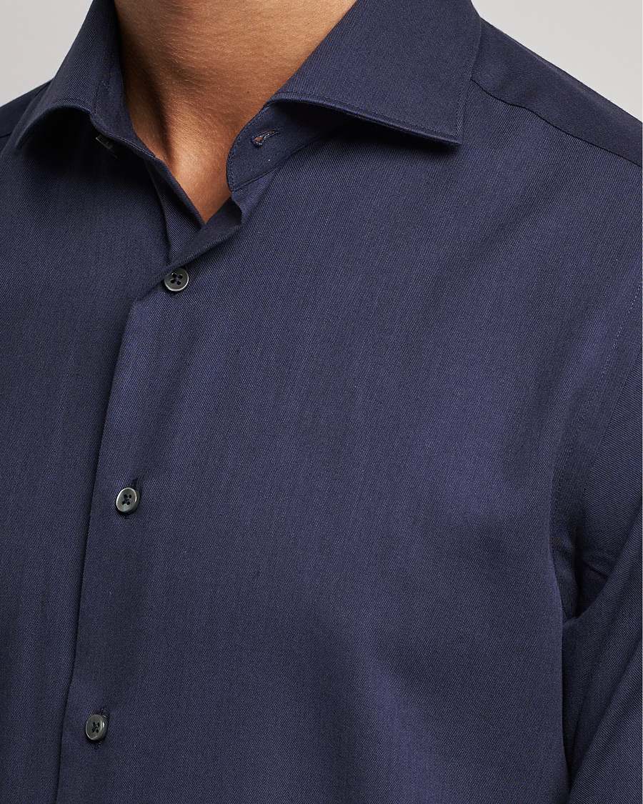 Herren | Hemden | Canali | Slim Fit Flannel Shirt Navy