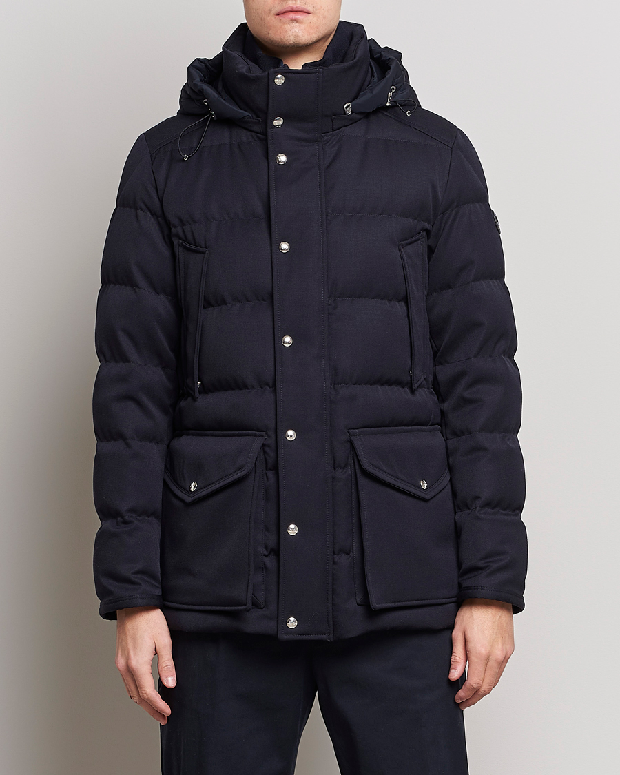 Herren |  | Moncler | Solidage Flannel Down Parka Navy