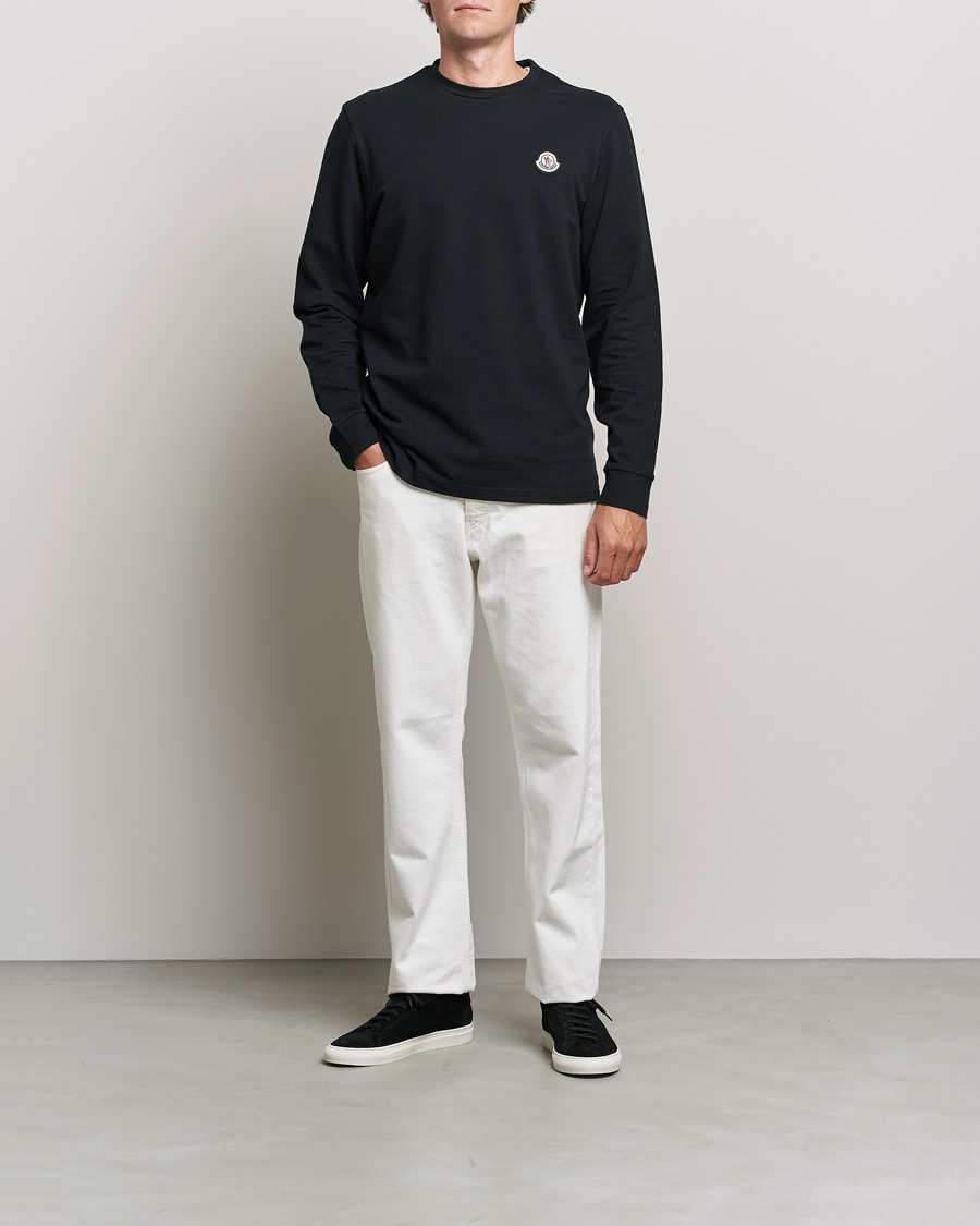 Herren | T-Shirts | Moncler | Long Sleeve Logo Patch T-Shirt Black