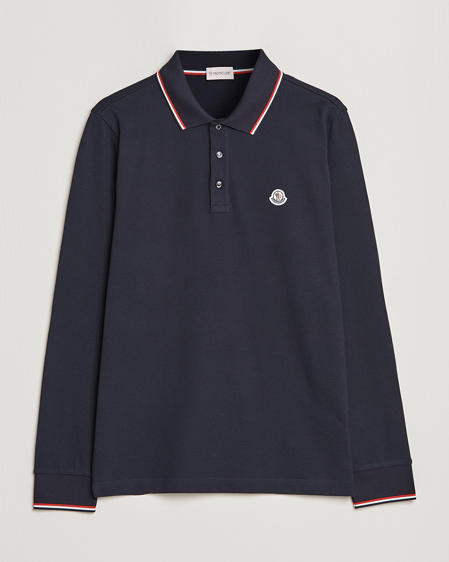 Herren | Pullover | Moncler | Long Sleeve Logo Tipped Polo Navy