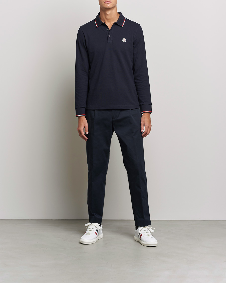 Herren | Pullover | Moncler | Long Sleeve Logo Tipped Polo Navy