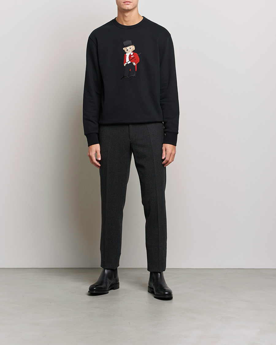 Herren | Pullover | Ralph Lauren Purple Label | Lux Fleece Bear Sweatshirt Black