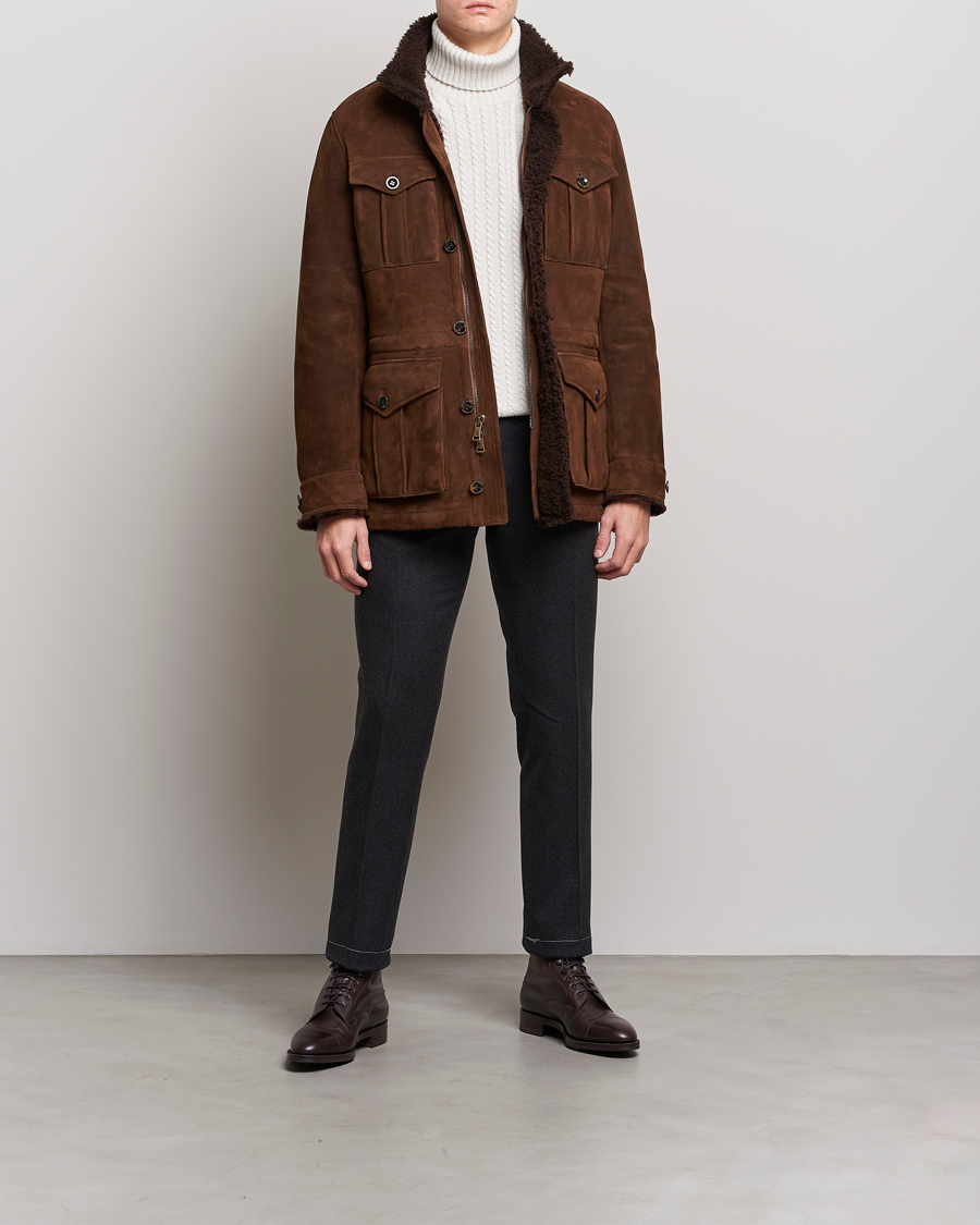 Herren | Jacken | Ralph Lauren Purple Label | Shearling Field Jacket Chestnut