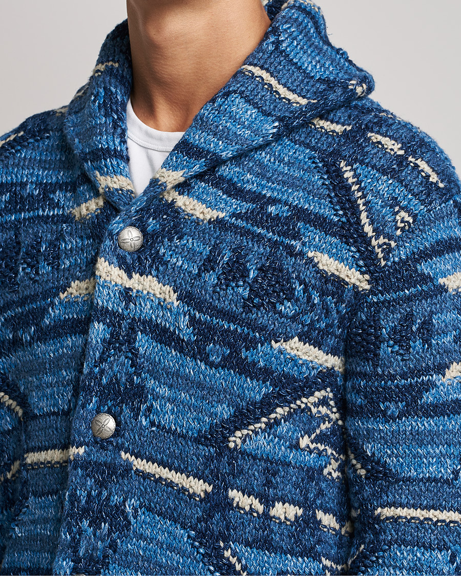 Herren | Pullover | RRL | Ranch Shawl Collar Cardigan Indigo Multi