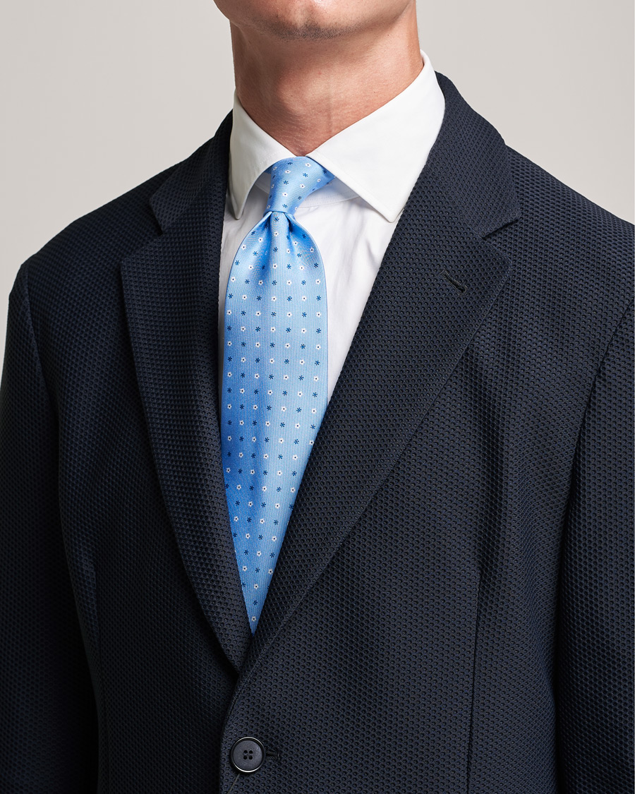 Herren |  | E. Marinella | 3-Fold Flower Silk Tie Light Blue