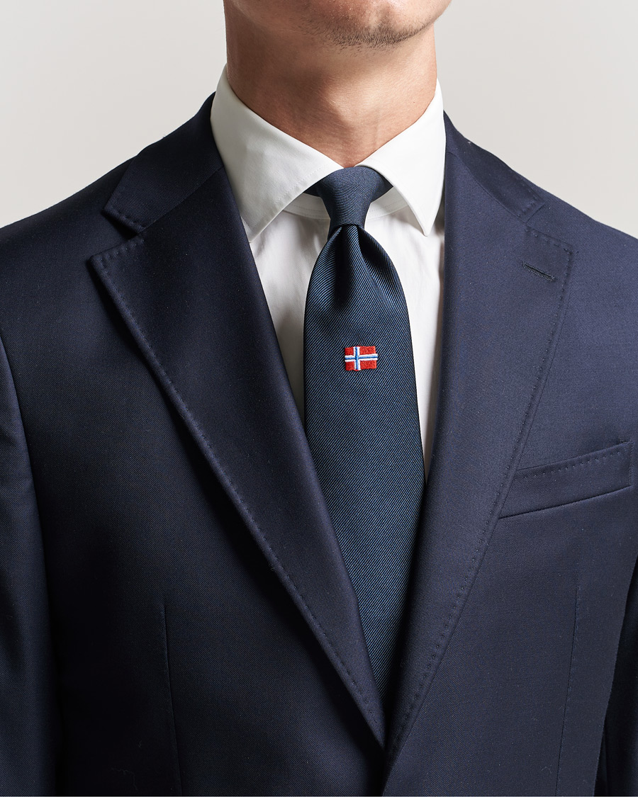Herren |  | E. Marinella | 3-Fold Norwegian Bandiera Silk Tie Navy