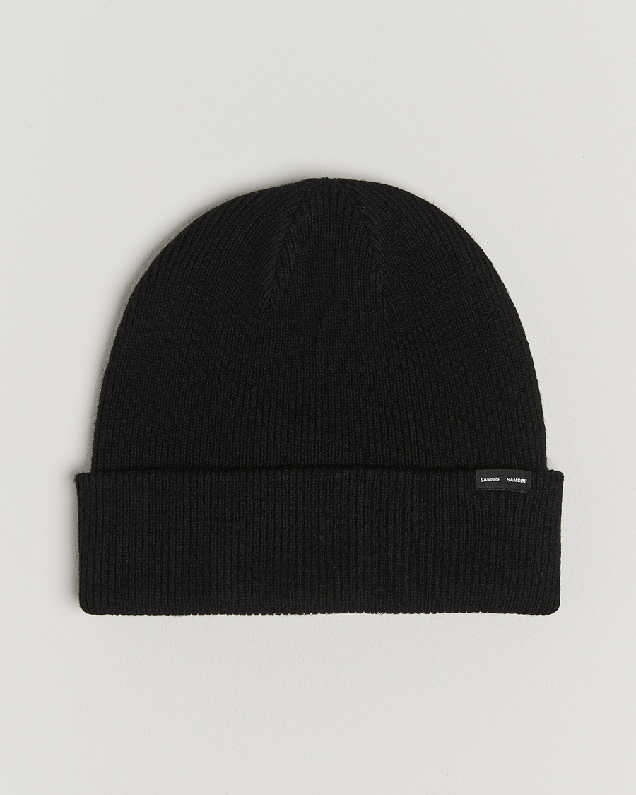 Herren | Samsøe Samsøe The Wool Beanie Black | Samsøe Samsøe | The Wool Beanie Black