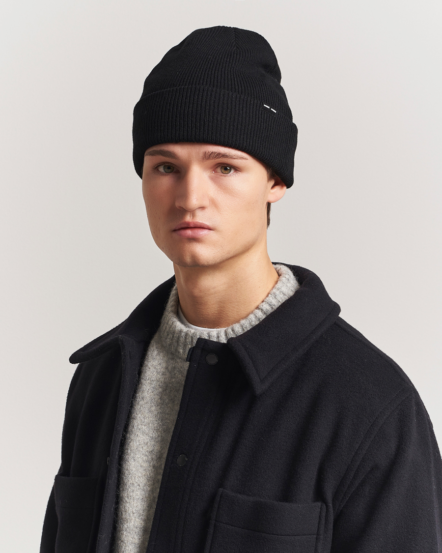 Herren | Samsøe Samsøe The Wool Beanie Black | Samsøe Samsøe | The Wool Beanie Black