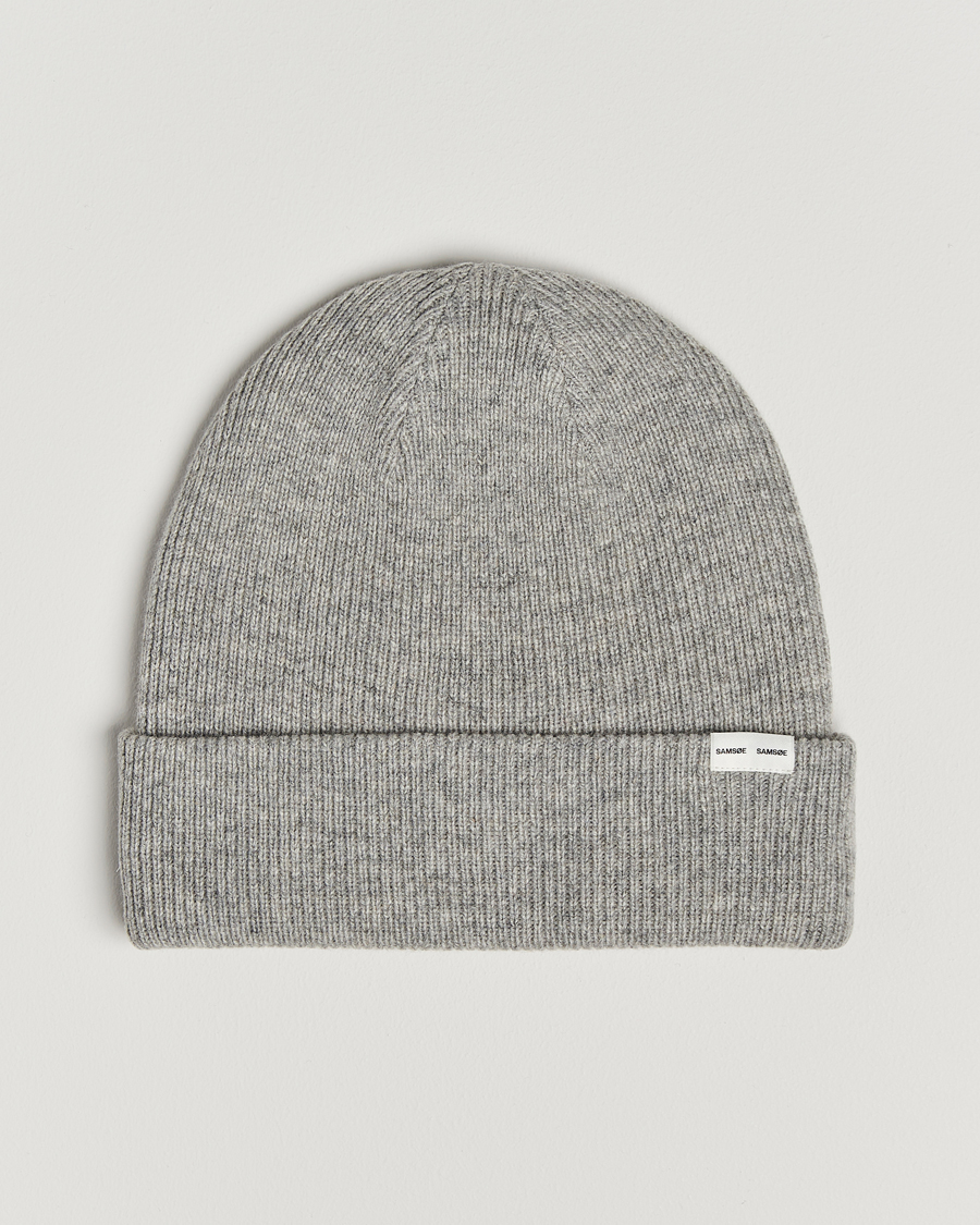 Herren | Samsøe Samsøe The Wool Beanie Grey Melange | Samsøe Samsøe | The Wool Beanie Grey Melange