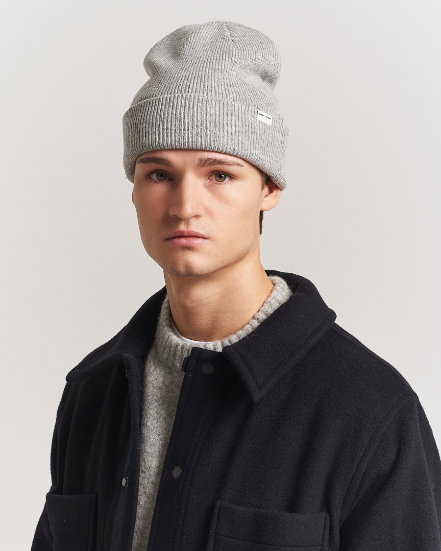 Herren | Samsøe Samsøe The Wool Beanie Grey Melange | Samsøe Samsøe | The Wool Beanie Grey Melange