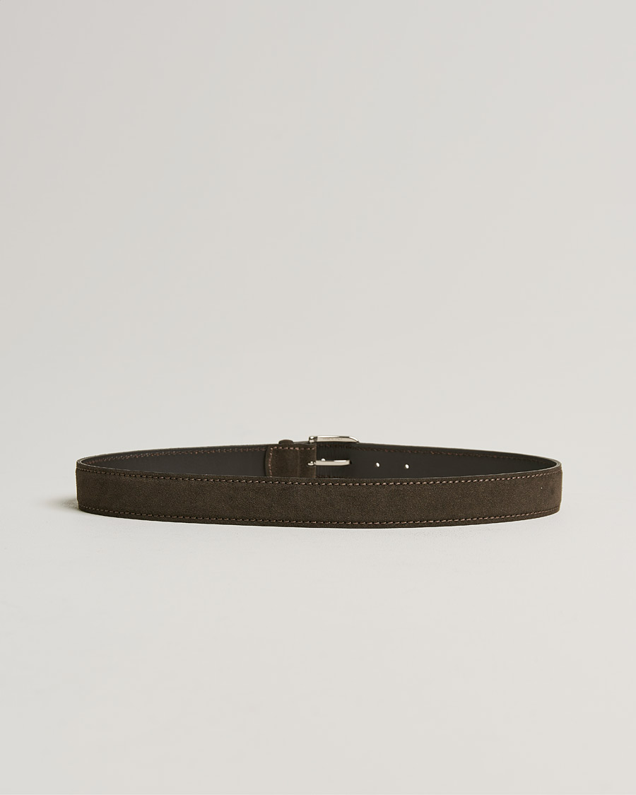 Herren |  | Orciani | Suede Belt 3,5 cm Dark Brown