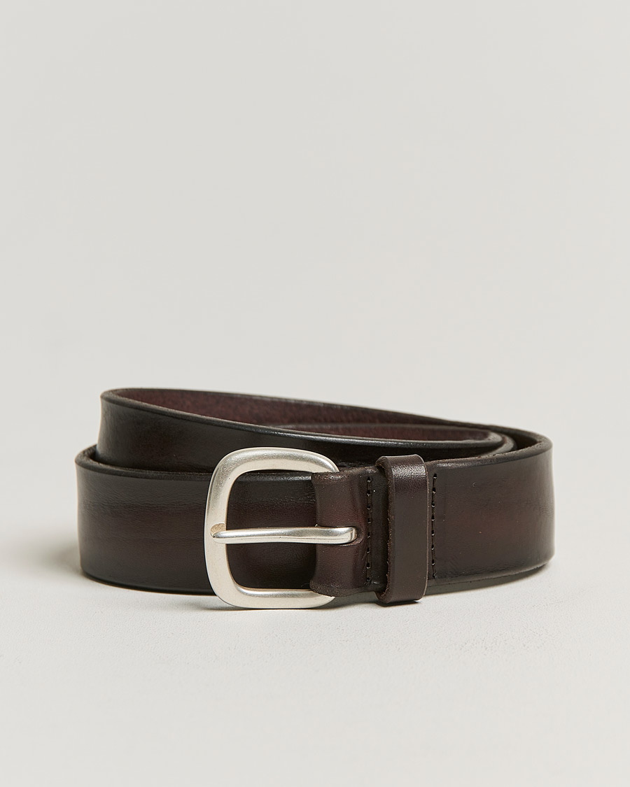 Herren | Orciani Vachetta Belt 3,5 cm Dark Brown | Orciani | Vachetta Belt 3,5 cm Dark Brown