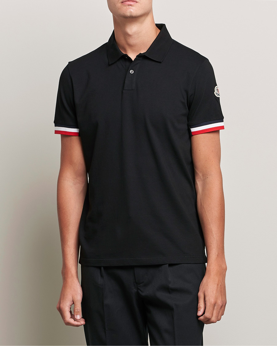 Herren | Poloshirts | Moncler | Contrast Rib Polo Black
