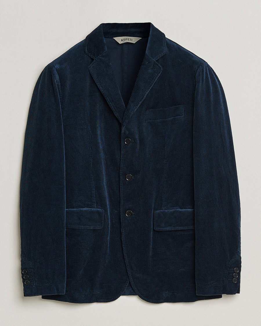 Herren | Sakkos | Aspesi | Corduroy Blazer Navy