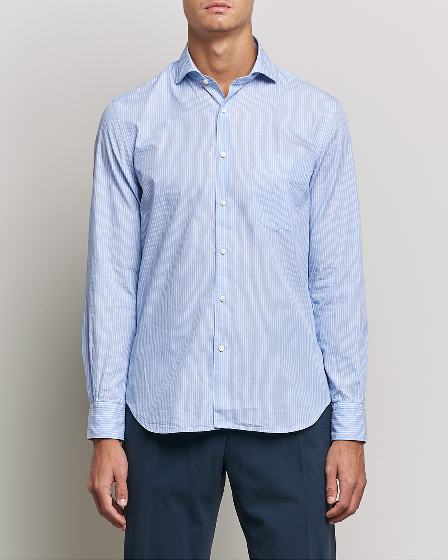Herren | Hemden | Aspesi | Striped Poplin Shirt Light Blue