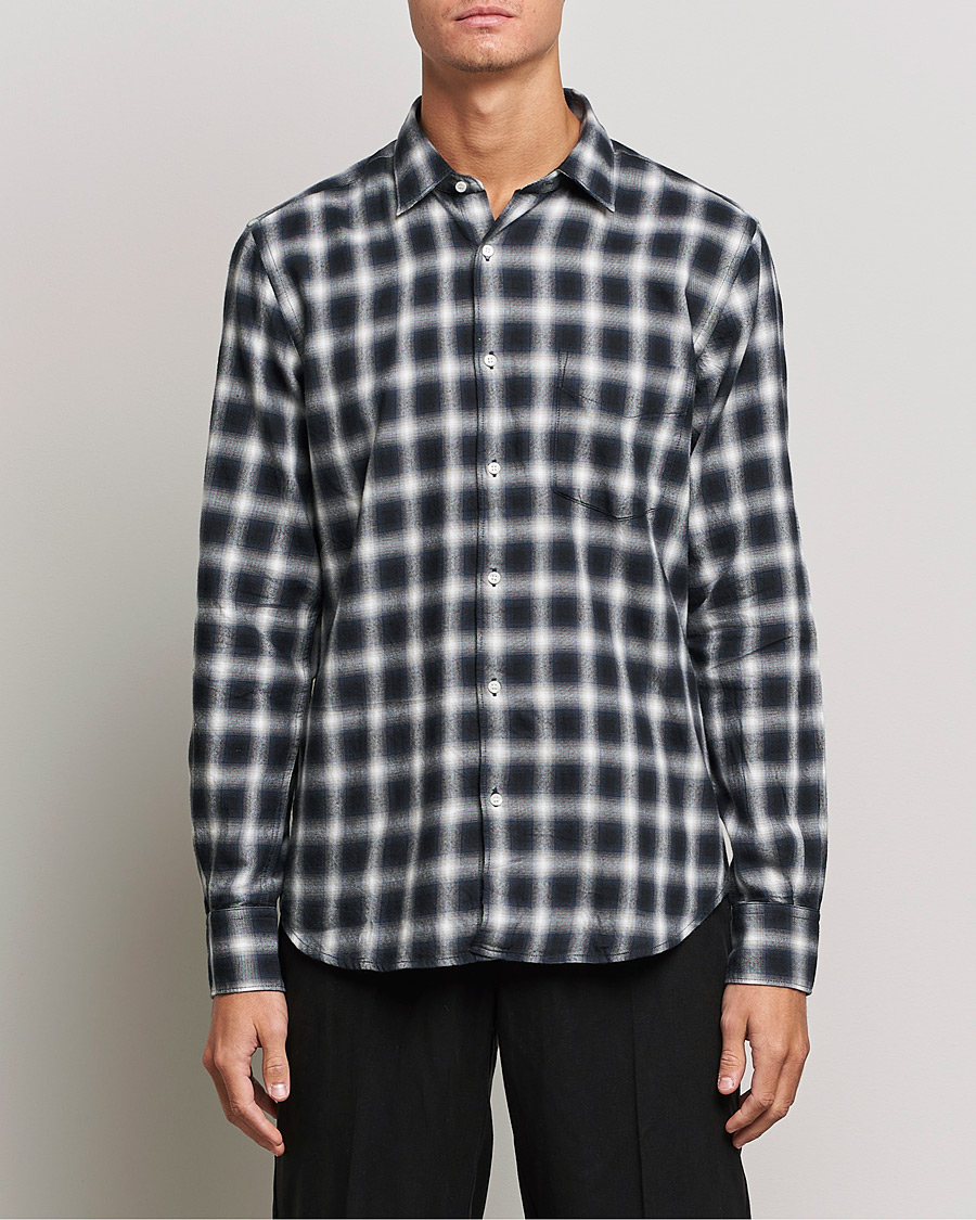 Herren | Aspesi | Aspesi | Checked Flannel Shirt Blue/Grey