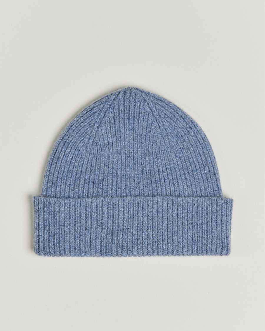Herren | | Le Bonnet | Lambswool/Caregora Beanie Washed Denim