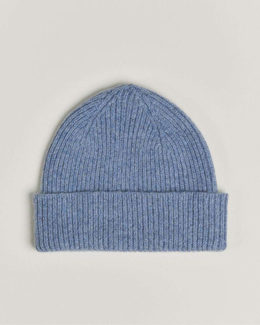 Herren | Mützen | Le Bonnet | Lambswool/Caregora Beanie Washed Denim